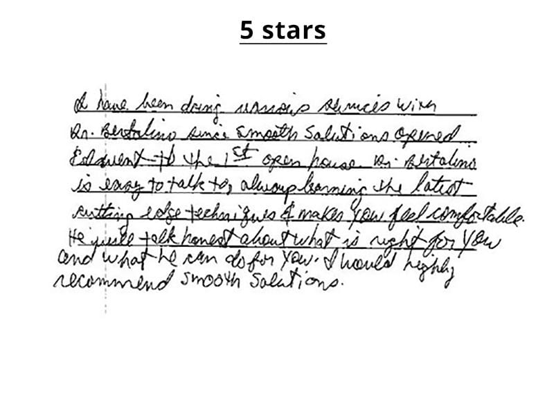 5 Star Testimonial/Review for Smooth Solutions Medical Aesthetics in Williamsville, Buffalo, NY