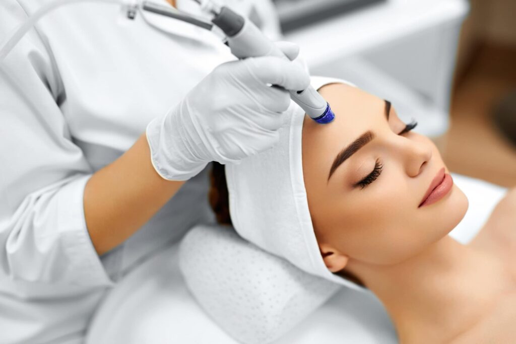 Face Skin Care. Facial Hydro Microdermabrasion Peeling Treatment